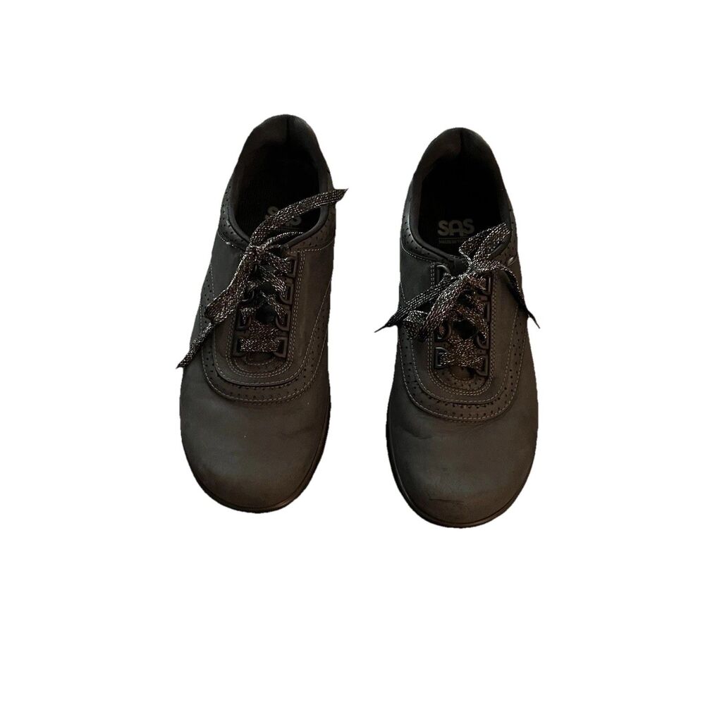 SAS Women’s Shoes 8M Walk Easy Leather Comfort Lace Up Gray